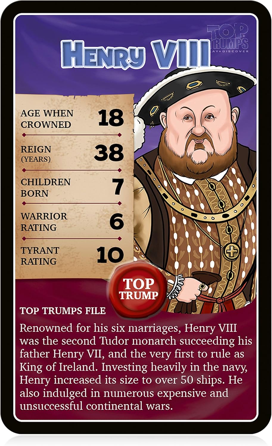 Top Trumps Tyrants and Warriors Card Game - Kings and Queens of England, Black, Small - Image 4