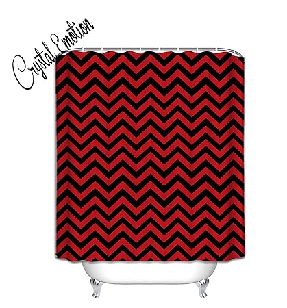 Amazon Com Crystal Emotion Classic Black Red Chevron Shower