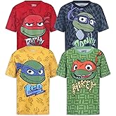Nickelodeon Teenage Mutant Ninja Turtles Boys 4 Pack Short Sleeve T-Shirts for Big Kids