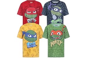 Nickelodeon Teenage Mutant Ninja Turtles TMNT Boys’ 4 Pack T-Shirts Raphael Leonardo Michelangelo Donatello