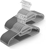 KEPLIN 50 Pack Non-Slip Hangers 360 Swivel Slimline Tie Organiser Dark Grey