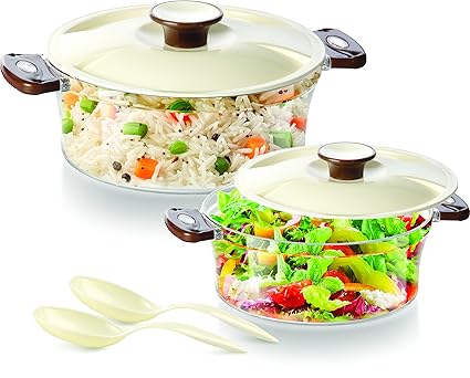 Joyo Lifestyle Plastic Casserole Set, 4-Pieces, Brown