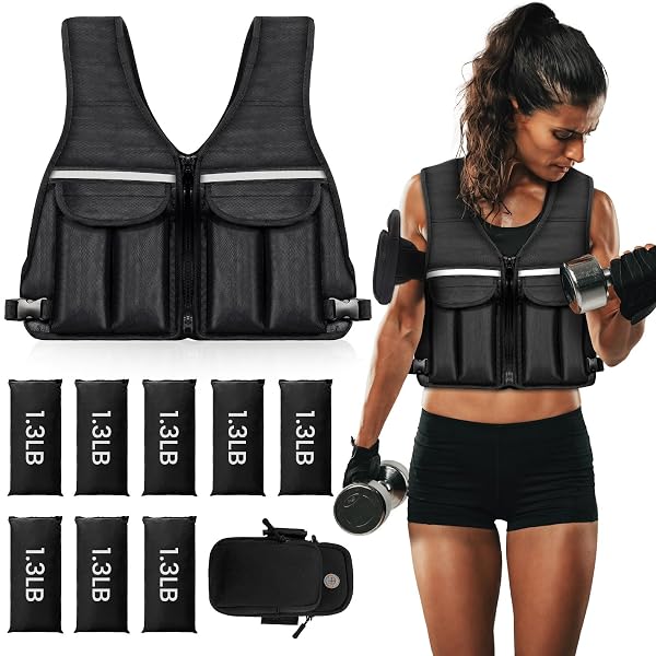 PRODIGEN ADJUSTABLE WEIGHTED VEST, 0-12 LB WEIGHT VEST...