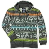Ecko Unltd. Mens Neon Group Skull Print Hoodie Sweatshirt