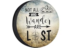 YZ-MAMU Not All Those Who Wander are Lost Spare Tire Cover Waterproof for Jeep Trailer RV SUV Truck Camper Travel Trailer Accessories 15 inch