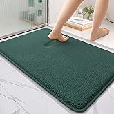 OLANLY Thick Memory Foam Bath Mat Rug 36x24, Extra Soft Absorbent Bathroom Rug, Quick Dry Bath Mats, Non-Slip, Washable Carpet for Bathroom, Tub and Shower, Home Decor Accessories, Blackish Green