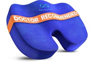 Everlasting Comfort Doctor Recommended Memory Foam Seat Cushions for Office Chairs - HSA FSA Eligible Tailbone Pain Relief Cushion, Sciatica & Back Support, Office Chair Cushion & Car Seat Cushion