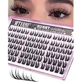 Wtvane Bunny Lash Clusters Manga Eyelash Clusters 10-12-14mm Anime Cluster Eyelash Extensions Wispy Lashes Clusters with Spikes Wet Look Fairy C Curl Individual Lash Extensions for Cute Bunny Look