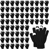 Yahenda 80 Pairs Winter Magic Gloves Black Touch Screen Gloves Bulk Stretchy Warm Gloves Unisex Men Women