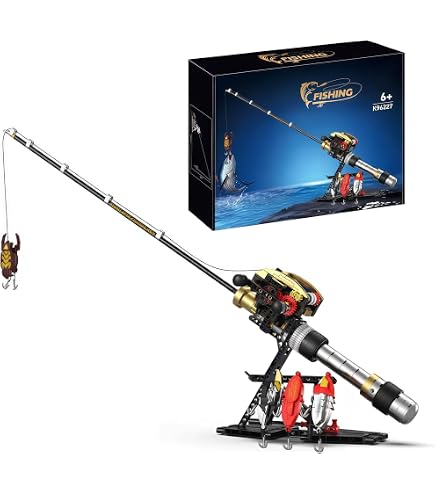 BYTLK STEM Fishing Rod Model Building Blocks 425+ Pieces Play & Decor Kit