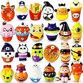 24Pcs Halloween Squishies Toys Bulk,Slow Rising Stress Relief Squishies Fidget Toys for Kids,Halloween Trick or Treat,Party Favors Gifts,Goody Bag Stuffers,Halloween Boo Basket Stuffers