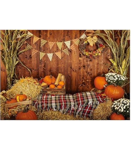WOLADA Pumpkin Patch Backdrop Autumn