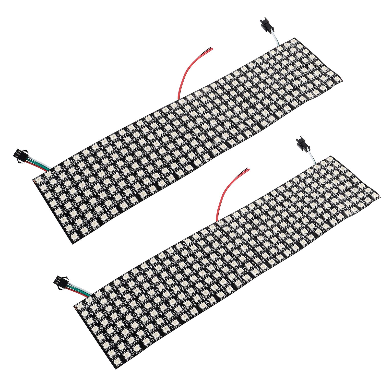 ALMOCN 2pcs WS2812B ECO RGB Alloy Wires 5050SMD Individual Addressable 8X32 256 Pixels LED Matrix Flexible FPCB Full Color Works with K-1000C,SP107E,etc Controllers Image Video Text Display DC5V