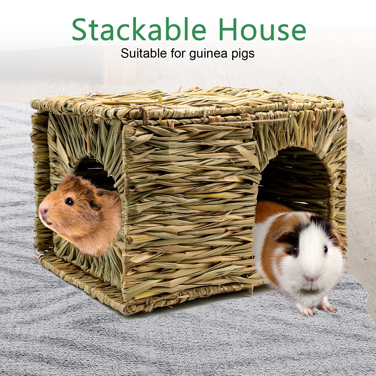 View of Mua BWOGUE Large Grass House for Guinea Pigs,Hand Woven Straw Hut ...
