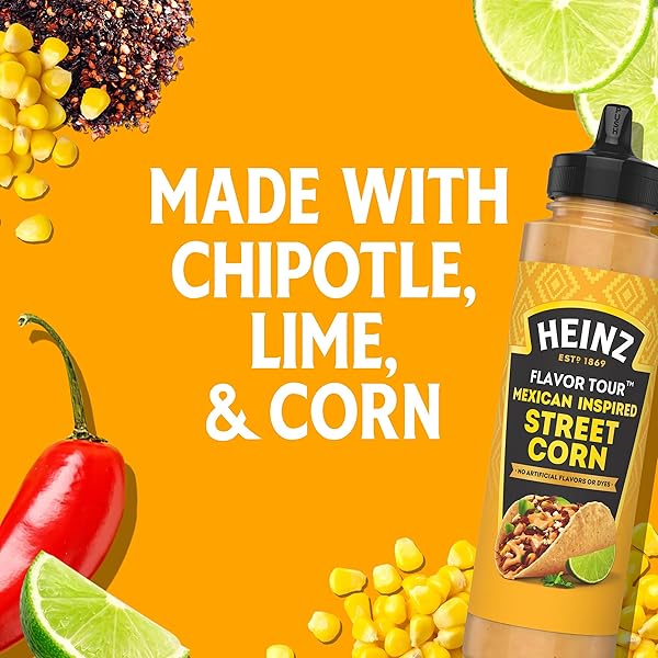 HEINZ FLAVOR TOUR MEXICAN INSPIRED STREET CORN SAUCE, 10 FL OZ BOTTLE