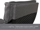 Grand patio Recliner Sun Lounger with Adjustable Backrest and Flip Table Dark view 9