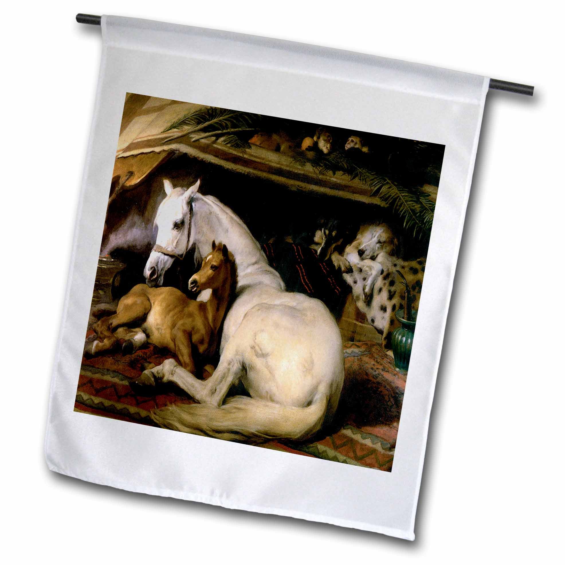 3dRose fl_129816_1 The Arab Tent by Sir Edwin Landseer Garden Flag, 12 by 18-Inch