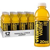 vitaminwater Energy Tropical Citrus, Flavored Water Beverage, 20 fl oz Bottles, 12 Pack