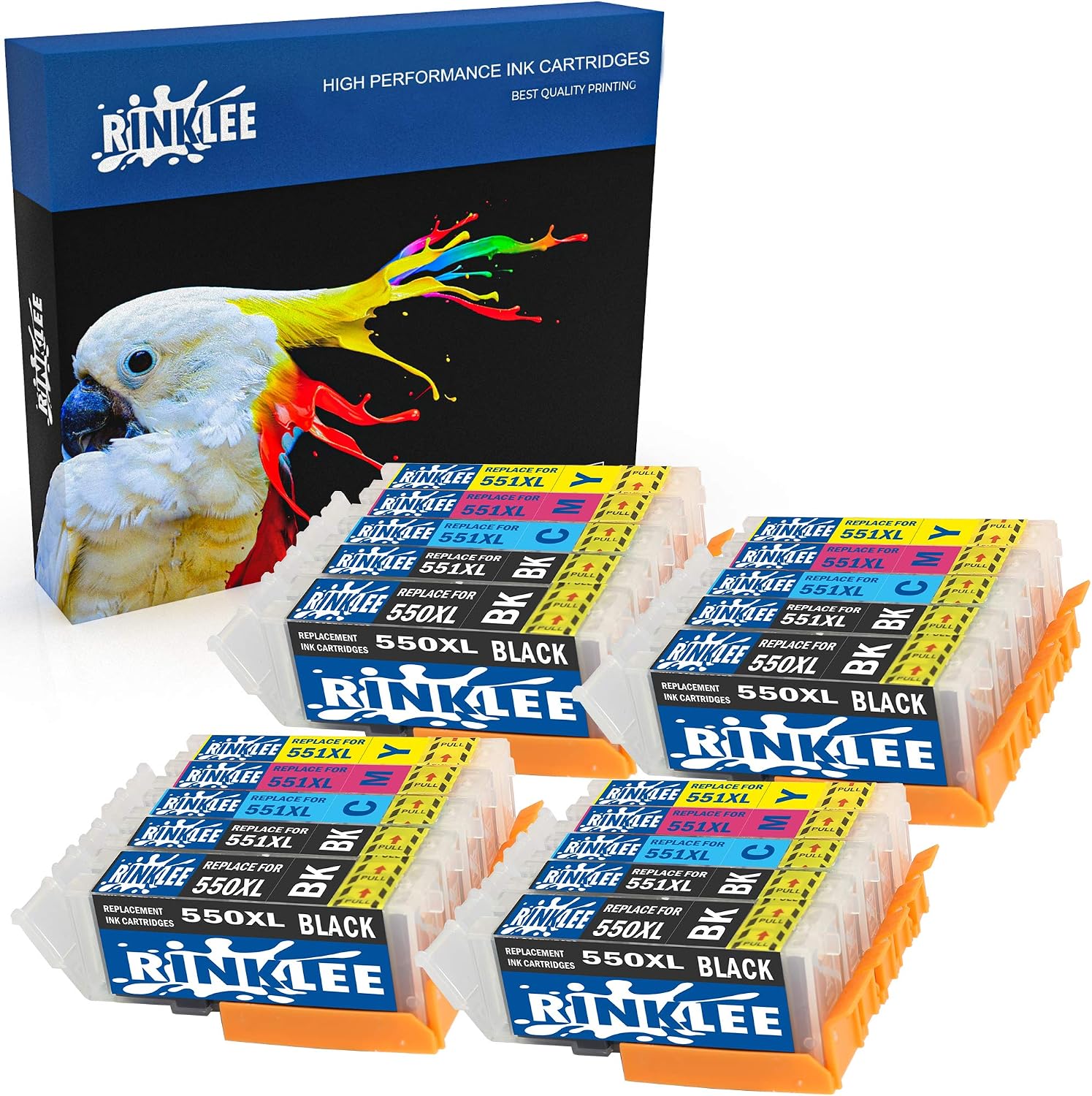 RINKLEE 20 Compatible PGI-550XL CLI-551XL Ink Cartridges Replacement for Canon iP7250 MX925 MG6350 MG5450 MG5550 MG5650 MG6450 MG6650 MG7150 MG7750 iX6850 iP8750 MX725