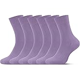 LMHCISO Men's Dress Socks Solid Colors Comfy Crew Cotton Dress Socks for Men Thin Lightweight Anti Odor Size 10-13