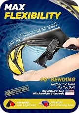 CAPAS Snorkel Fins Travel Size Short Adjustable Open Heel Yellow L/XL view 3