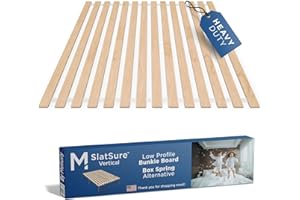 Meliusly SlatSure King Size Bunkie Board – Heavy Duty Vertical Bed Slats & Foldable Wooden Support Board for Sagging Mattress or Platform Bed Frame, Box Spring Alternative and Replacement