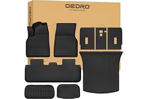 OEDRO Tesla Model Y Juniper Floor Mats 2025 2026 Custom Fit All-Weather TPE Model Y Juniper Back Seat Protector, Cargo Liner, Trunk & Interior Model Y Accessories