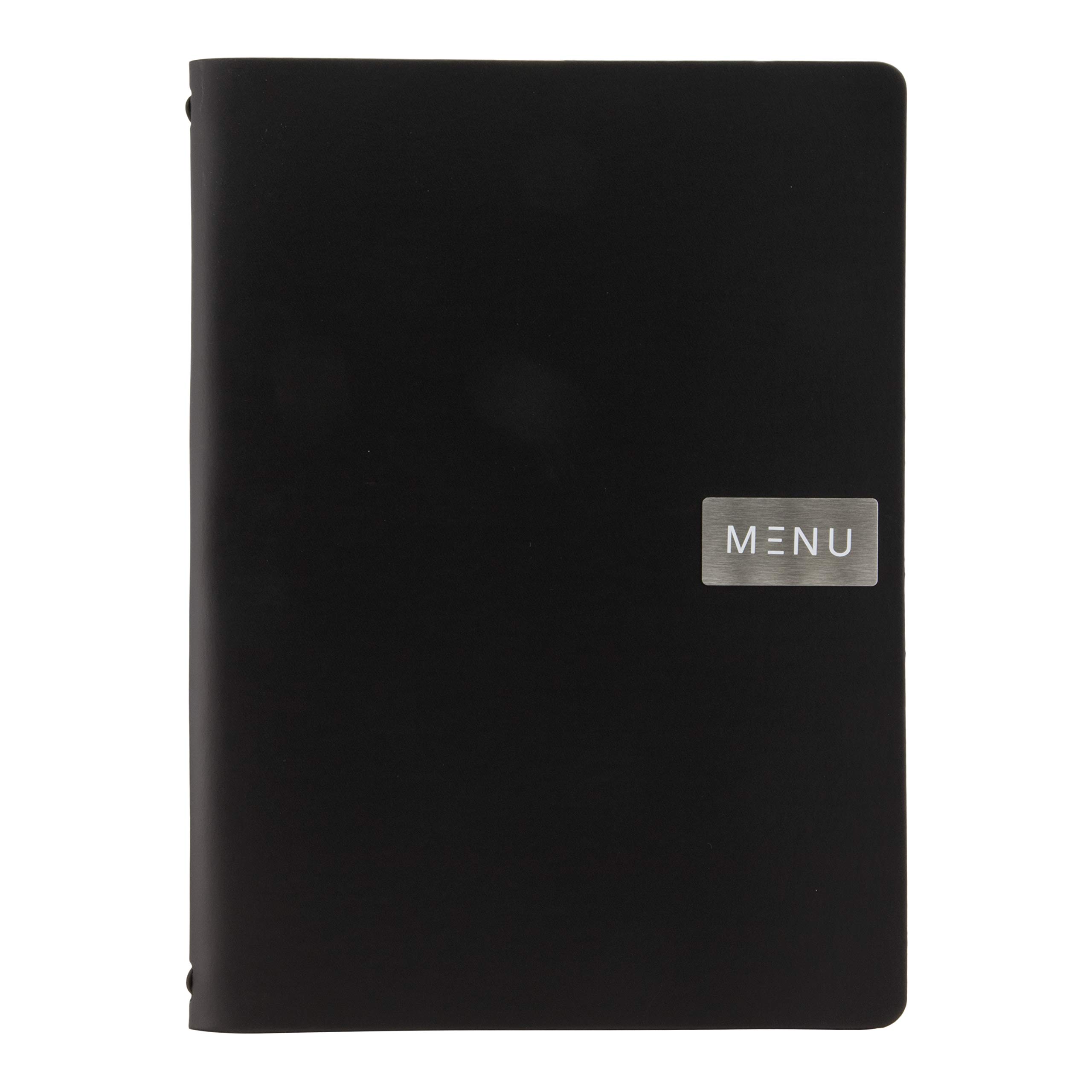 Securit MC-LRA4-ROBL A4 Leather Range Menu Holder - Black — image 1