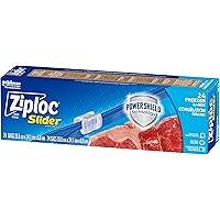 Ziploc Large Food Storage Freezer Slider Bags, Power Shield Technology for More Durability, Freezer and Microwave Safe, 24 Co