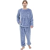 PJGGZ Fleece Mens Pajamas Set, Big and Tall Fluffy Adult Pjs Sets with Tops and Bottoms Fuzzy Warm Soft Winter Loungewear