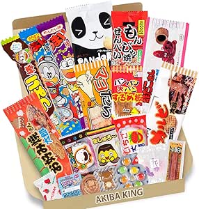Trial Prueba japonesa Candy Dagashi snack Box 20pcs con adhesivo AKIBA KING