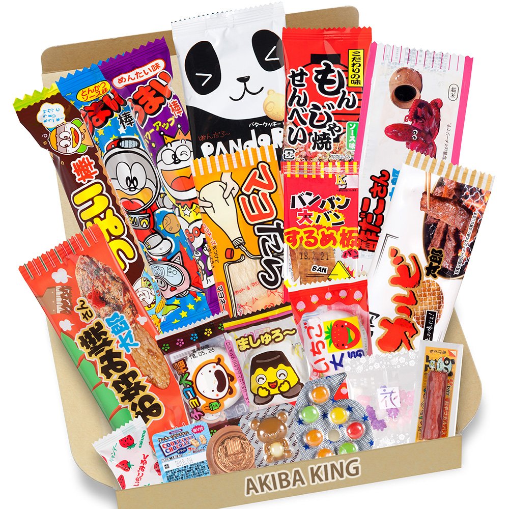 Japanese Candy Box assortment Kit 20pcs Dagashi Umaibo Snack Gumi potato Chip Kitty