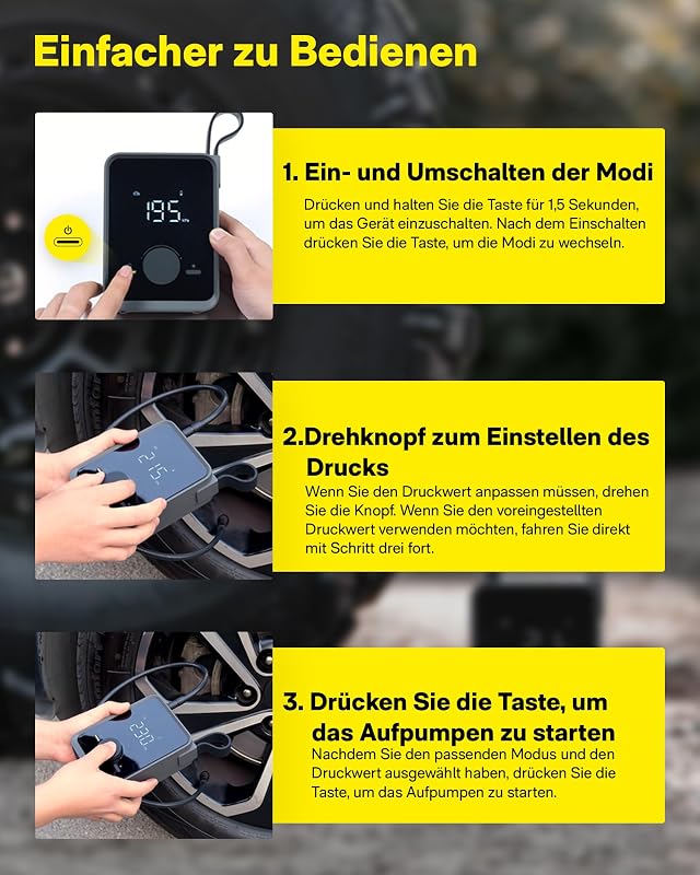 Elektrische Luftpumpe Pro, Elektrische Kompressor, 120 PSI