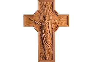 BGCOPPER Jesus Crucifix Wall Cross Handmade Wooden Cross for Wall Decor for Home Room Christmas Gift