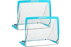 WEKEFON Soccer Goal Kids Soccer Net for Backyard Set of 2 - Size 2.9'x2.4' Portable Pop Up Practice Mini Soccer Goals with Carry Case - Lightweight and Foldable - Ideal Soccer Net for Kids Age 1-8