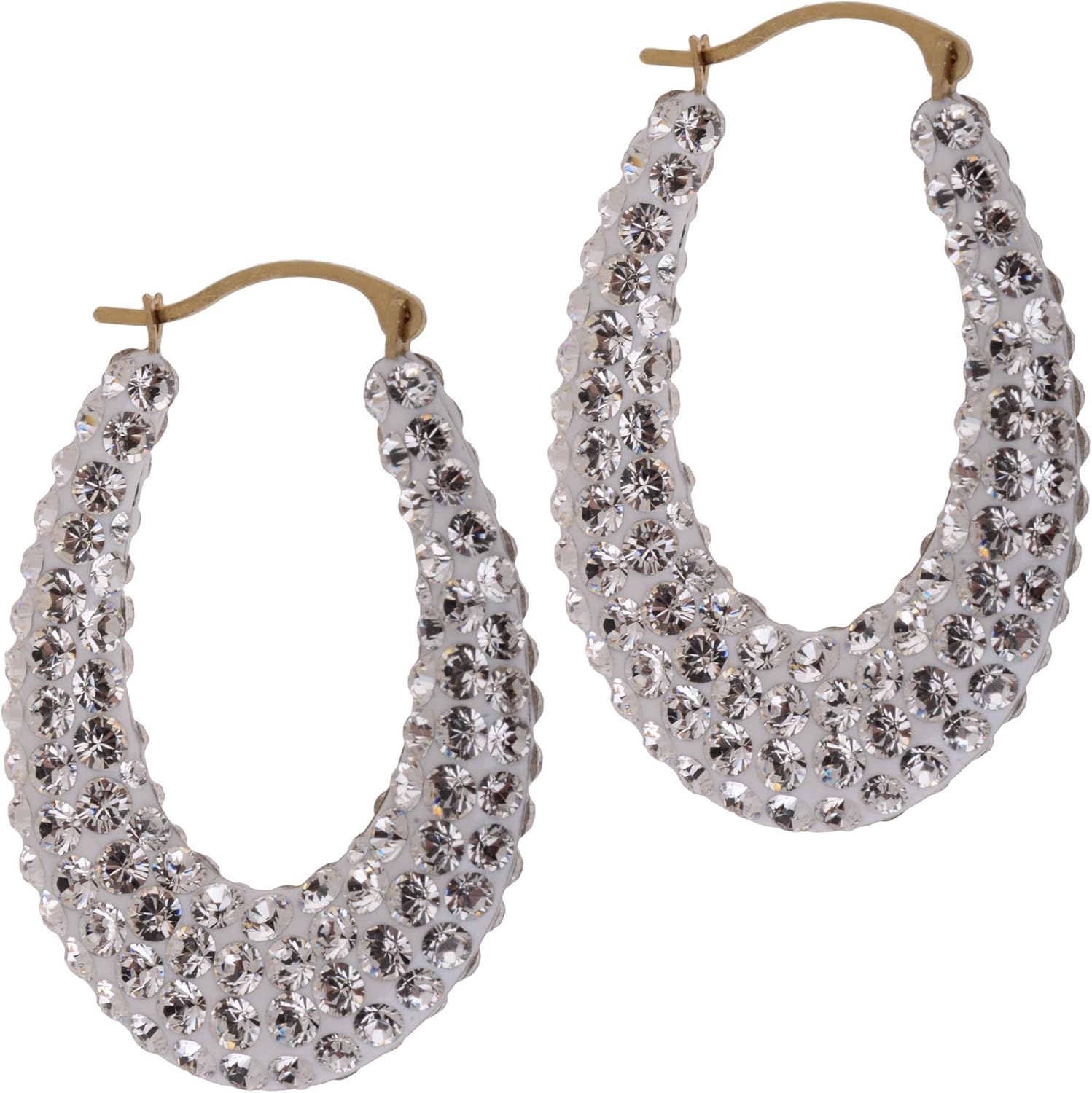 Evoke Crystal Hoop Earrings Gold Amazon.co.uk Jewellery