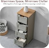Bath Vida Bath Floor Cabinet 4 Drawers Grey Oak 81H 30D x 30W Freestanding view 2