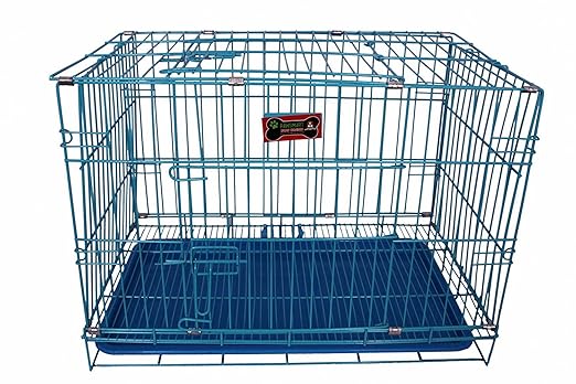 Sri Dog Cage with Removable Tray, Blue (39-inch)