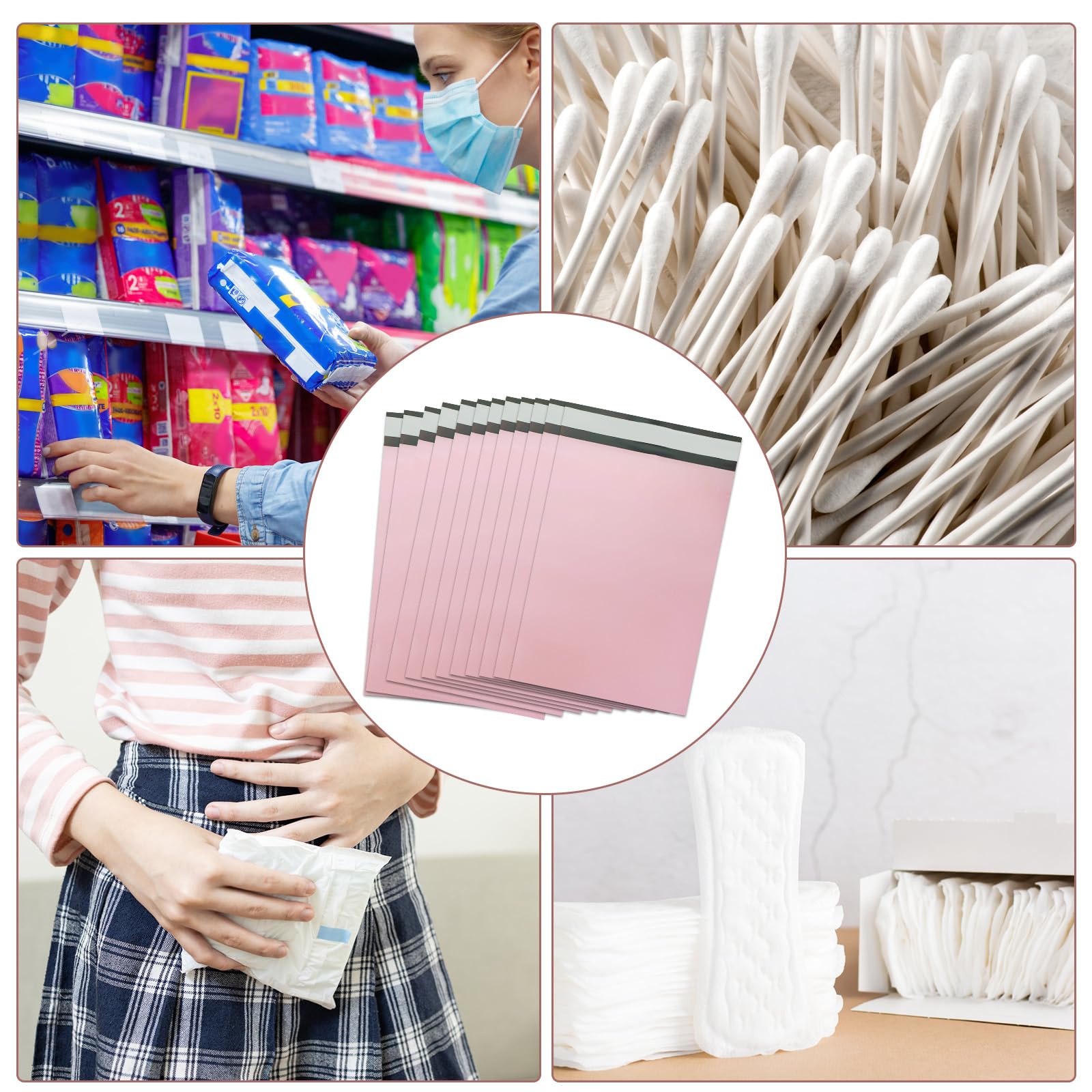 Sanitary Napkin Disposal Bags, 100Pcs Disposable Tampon Disposal Bags Personal Care Period, Thickened Perfect Size Diaper for Odor Blocking.