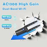 RyuuOto 1300Mbps USB WiFi Dongle Dual Band 2x5dBi Antennas Windows 11/10 view 2