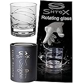 SHTOX 005 Tumbler Crystal Glass with Rotating Pattern, Perfect for Whiskey, Scotch, Bourbon 320ml