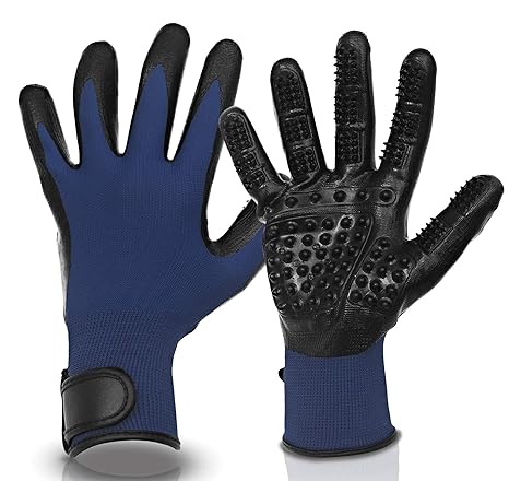 Pets kingdom Premium Fellpflege Handschuhe für Hunde und Katzen - Tierbürste zur angenehmen Massage + Pflege Ihrer Haustiere 