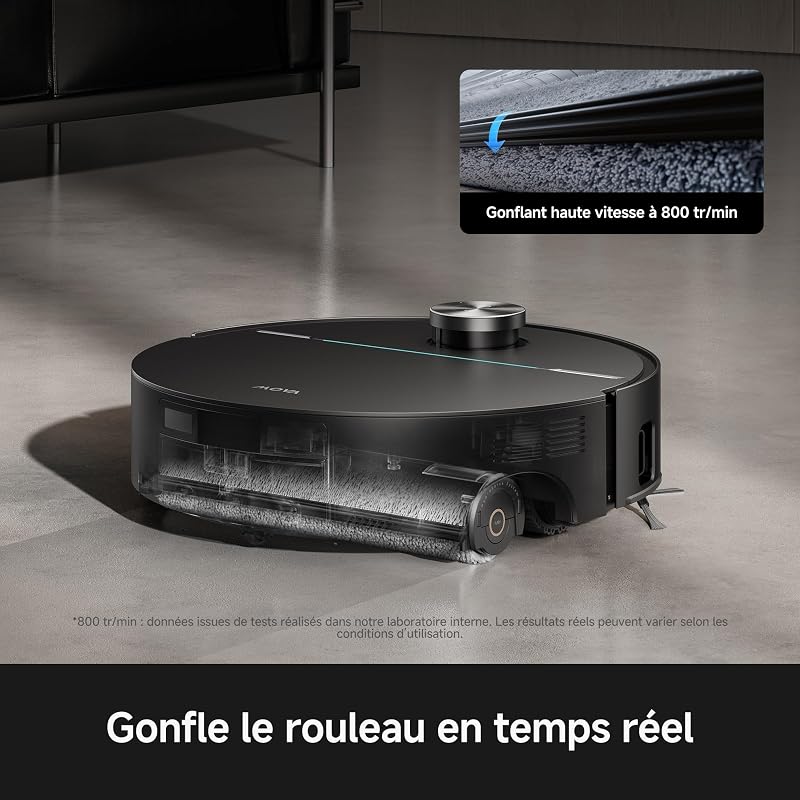 Z70 Ultra Roller Complete Robot Aspirateur Laveur, Noir Pierre