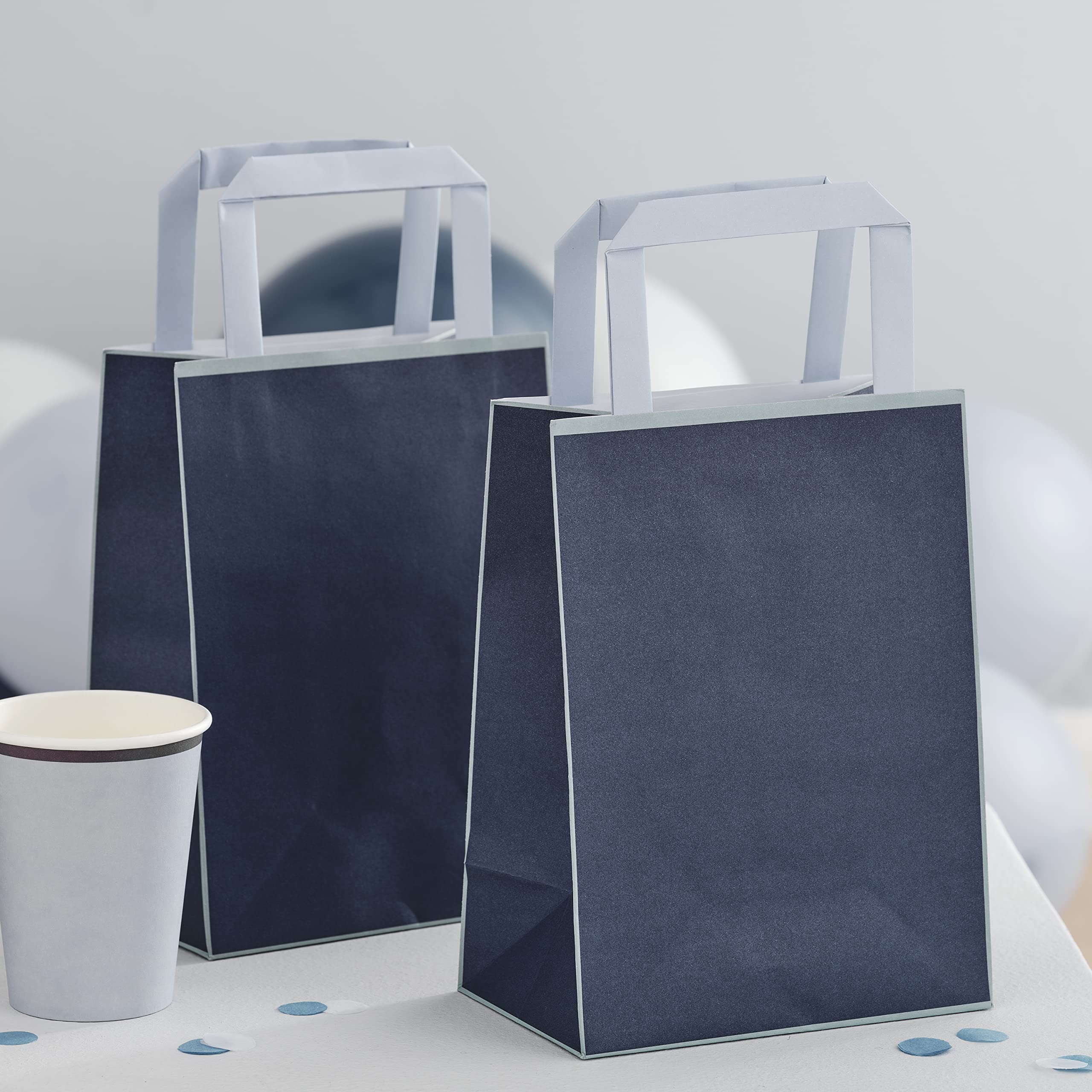 Ginger Ray Navy Blue Paper Party Kids Gift Bags With Handles Pack of 5