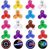 Gigilli Mini Fidget Spinners 16 Pcs, Kids Party Favors, LED Light Up Fidget Spinners for Kids 4-12, Goodie Bag Stuffers Glow in The Dark Party Supplies Class Prizes