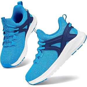 YOLARK Boys Girls Lightweight Shoes Kids Running Tennis Fashion Sneakers | Breathable, Comfortable,Slip On,Non Slip, Walking,