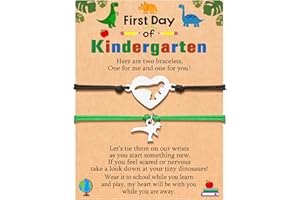 UNGENT THEM Back to School Bracelet Mother Son Dinosaur First Day of School Gifts for Boys Girls