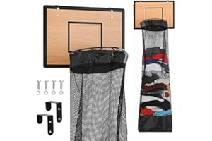 Over the Door Basketball Hoop Laundry Basket，Boy's Room Decor Basketball Laundry Hamper, Hoop Laundry Basket Over the Door fo
