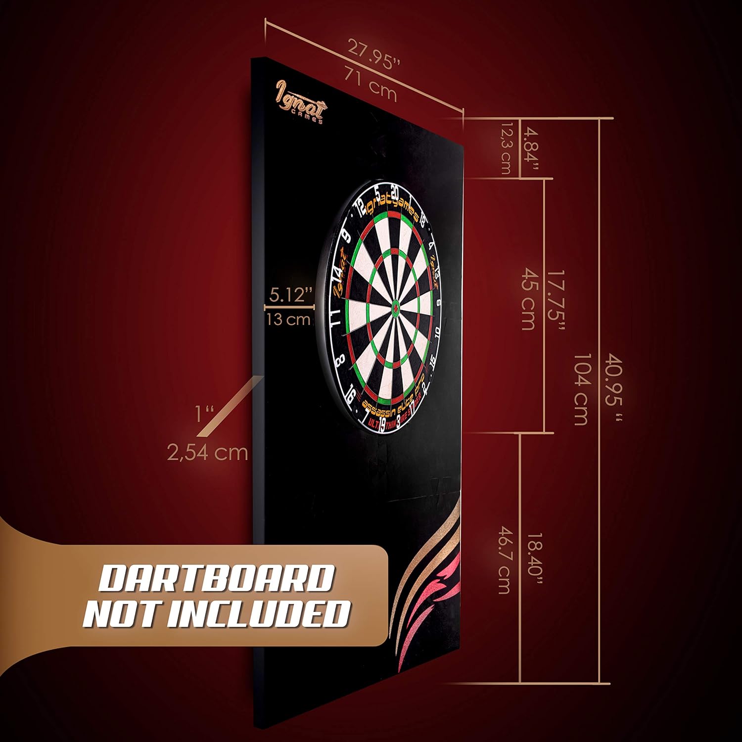 IgnatGames Dart Board Wall Protectors - EVA Foam Dartboard Backboard for Sisal/Bristle Dartboards - Rectangular Dartboard Surround : Sports & Outdoors