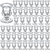 Foaincore 48 Pcs Glass Candlestick Holders Bulk 2.5 Inch Taper Candle Holders Small Ritual Candle Stand Table Centerpieces for Wedding Valentine's Festival Party Dining Decorations